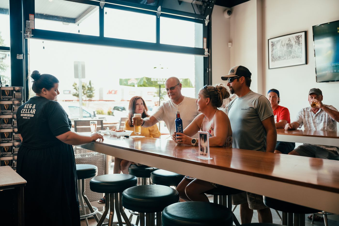 Guests at the Keg & Cellar tasting room bar